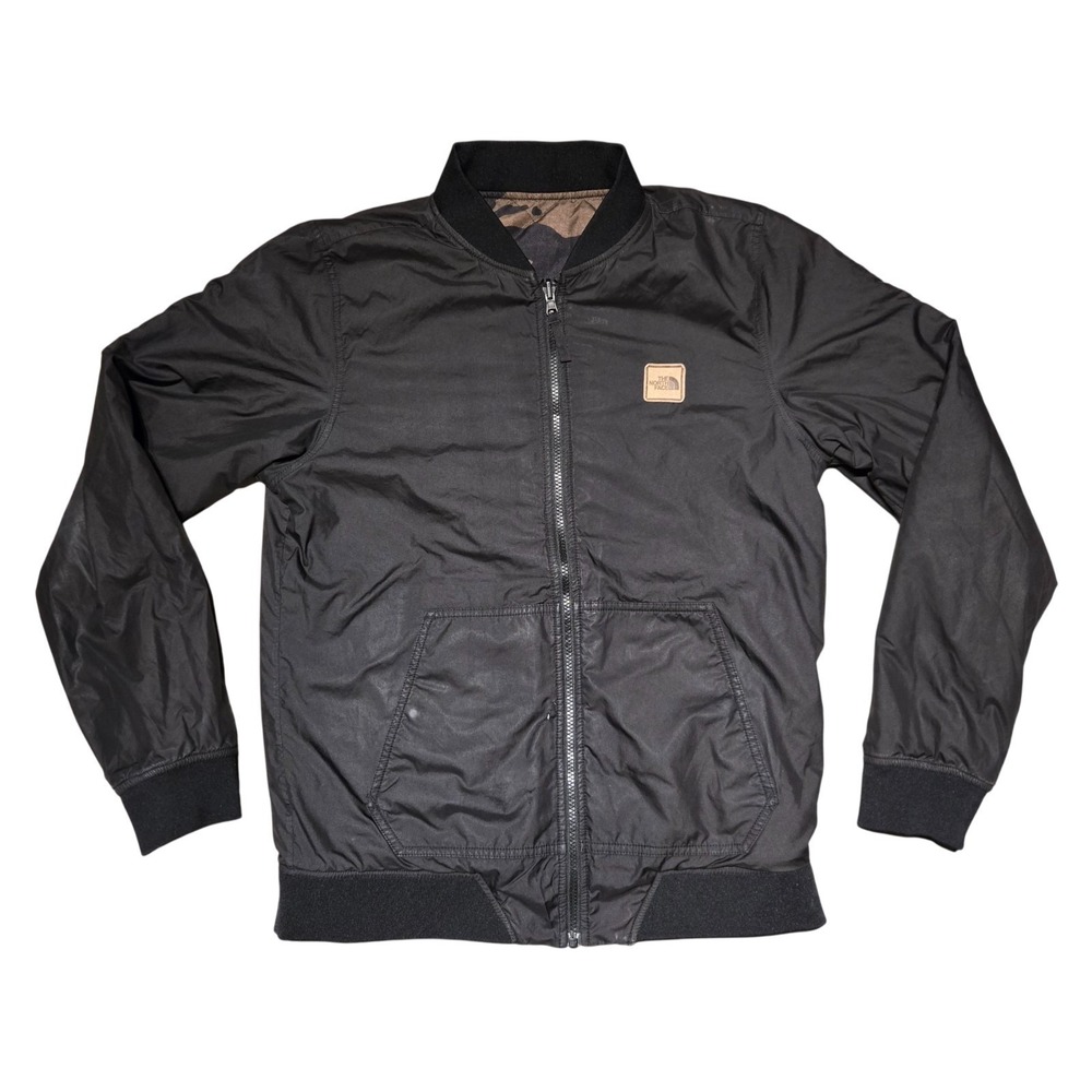 The North Face NF0A3IFU Reversible Bomber Jacket Camo Black Men's Small - Picture 7 of 12